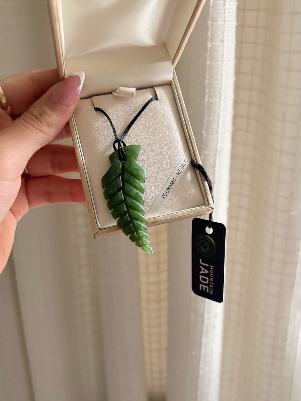 Mountain Jade New Zealand Pounamu Small Fern Necklace